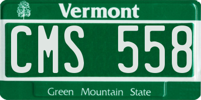 VT license plate CMS558