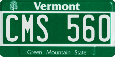 VT license plate CMS560