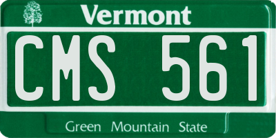VT license plate CMS561