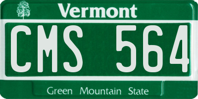 VT license plate CMS564
