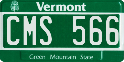 VT license plate CMS566