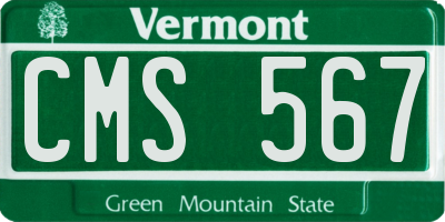 VT license plate CMS567