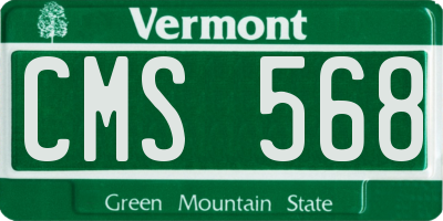 VT license plate CMS568