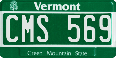 VT license plate CMS569