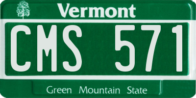 VT license plate CMS571
