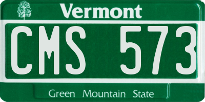 VT license plate CMS573
