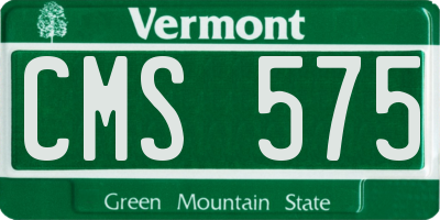 VT license plate CMS575