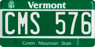 VT license plate CMS576