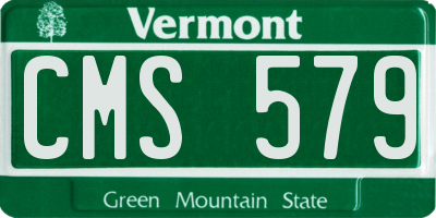 VT license plate CMS579
