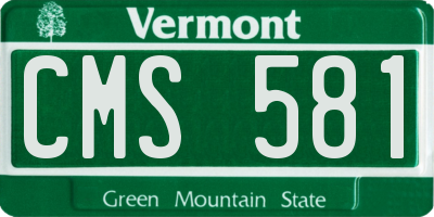 VT license plate CMS581