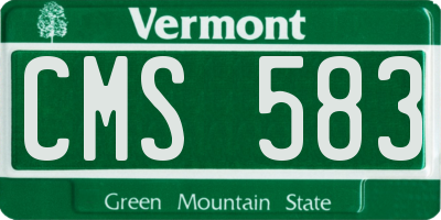 VT license plate CMS583