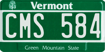 VT license plate CMS584