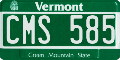 VT license plate CMS585