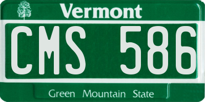 VT license plate CMS586