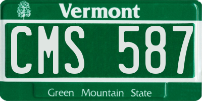VT license plate CMS587