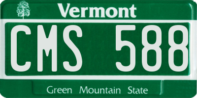 VT license plate CMS588