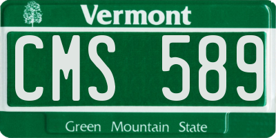 VT license plate CMS589