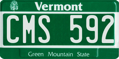 VT license plate CMS592