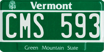 VT license plate CMS593