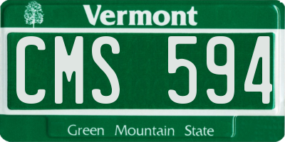 VT license plate CMS594