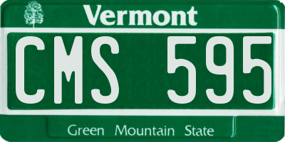 VT license plate CMS595