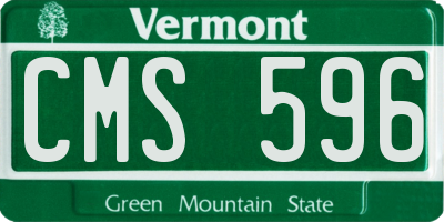 VT license plate CMS596