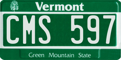 VT license plate CMS597