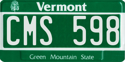 VT license plate CMS598