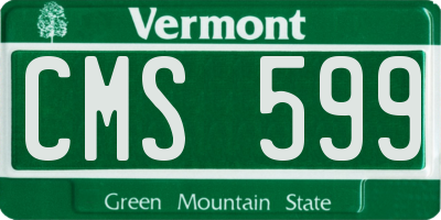 VT license plate CMS599