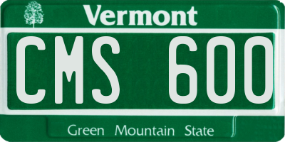 VT license plate CMS600