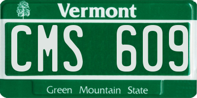 VT license plate CMS609