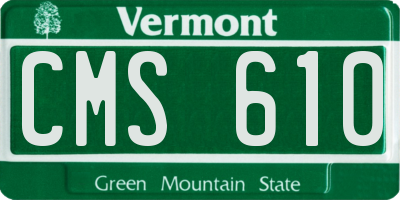 VT license plate CMS610