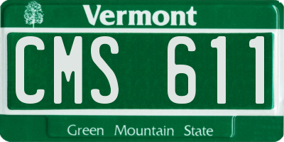 VT license plate CMS611