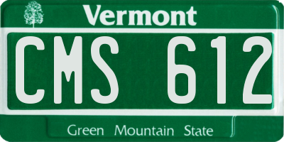 VT license plate CMS612