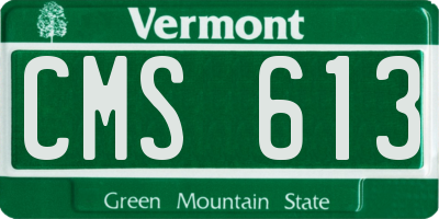 VT license plate CMS613