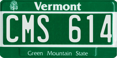 VT license plate CMS614