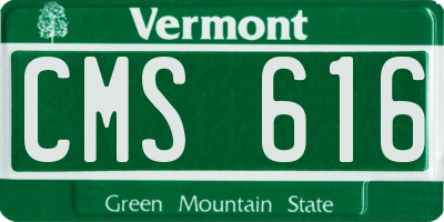 VT license plate CMS616