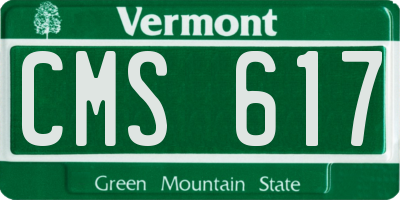 VT license plate CMS617