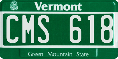 VT license plate CMS618