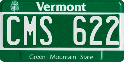 VT license plate CMS622