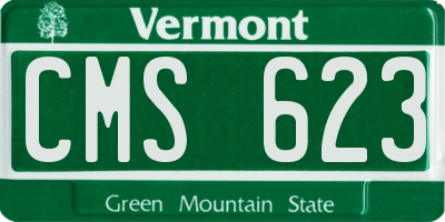 VT license plate CMS623