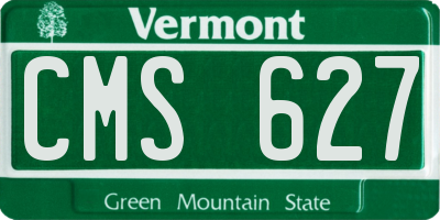 VT license plate CMS627