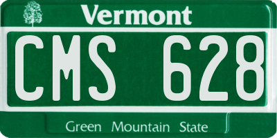 VT license plate CMS628