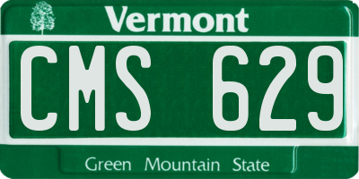 VT license plate CMS629