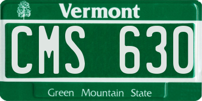 VT license plate CMS630