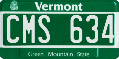 VT license plate CMS634