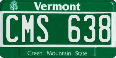 VT license plate CMS638