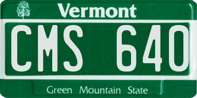 VT license plate CMS640
