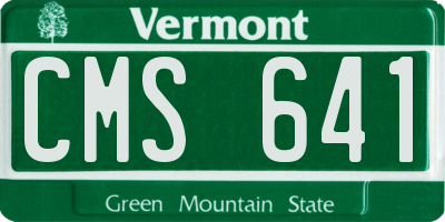 VT license plate CMS641