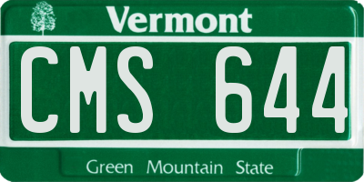 VT license plate CMS644